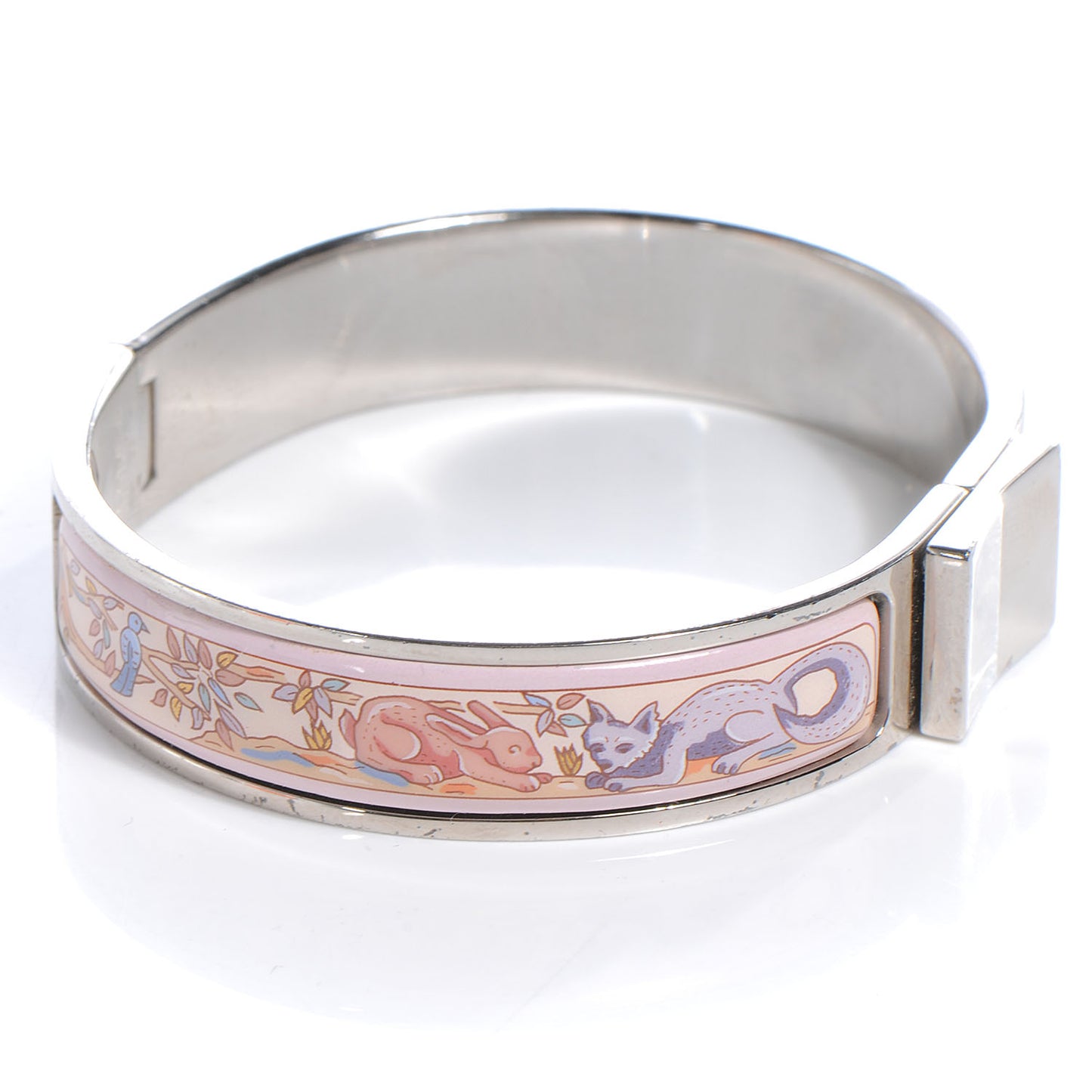 Enamel Printed Narrow Forest Animals Bracelet 62 Pink