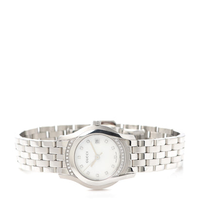 Gucci Stainless Steel Diamond Bezel Mother of Pearl 27mm 5500L Quartz Watch 2 of 5