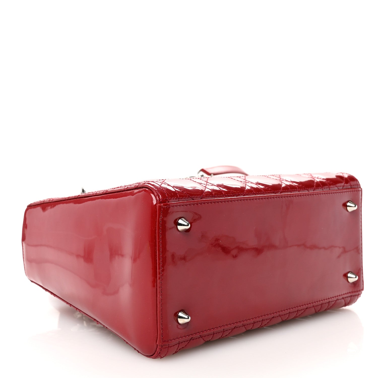 Christian Dior Patent Cannage Medium Lady Dior Burgundy Red 4 of 10