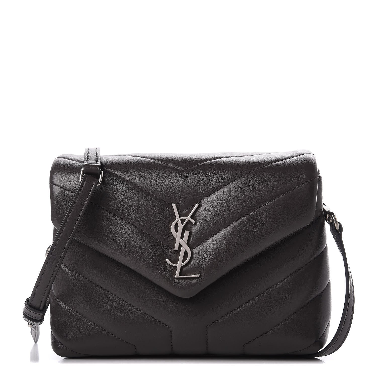 Saint Laurent Calfskin Y Quilted Monogram Toy Loulou Crossbody Bag Earth 1 of 10