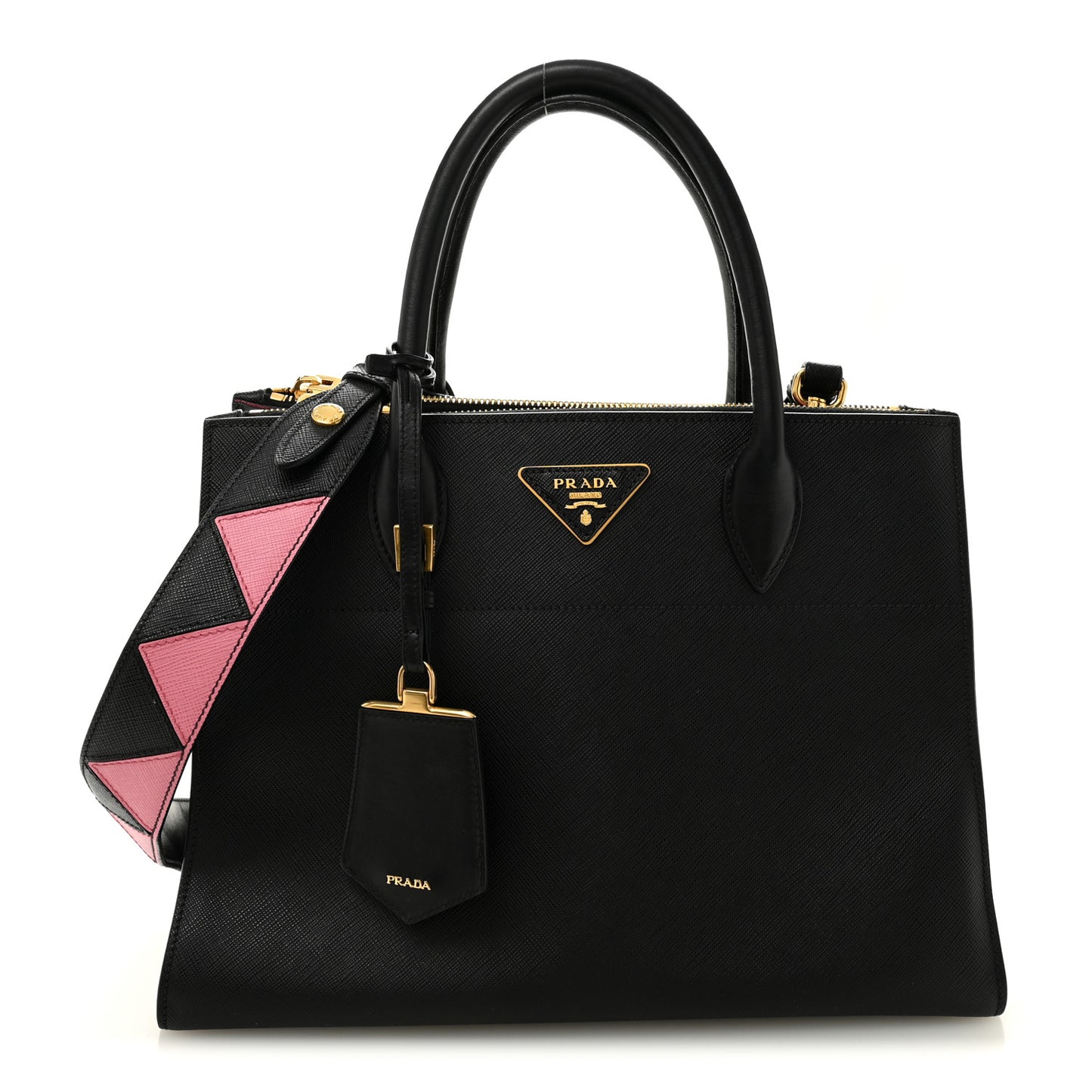 Saffiano Greche Greca Paradigme Bag Black Pink
