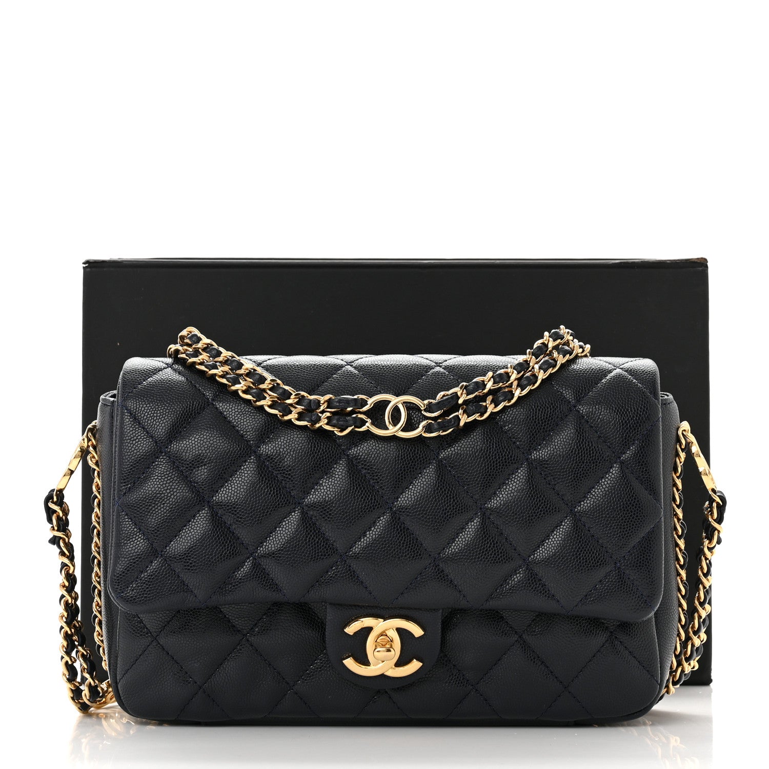 Chanel Caviar Quilted Small CC You Flap Dark Blue 13 of 13