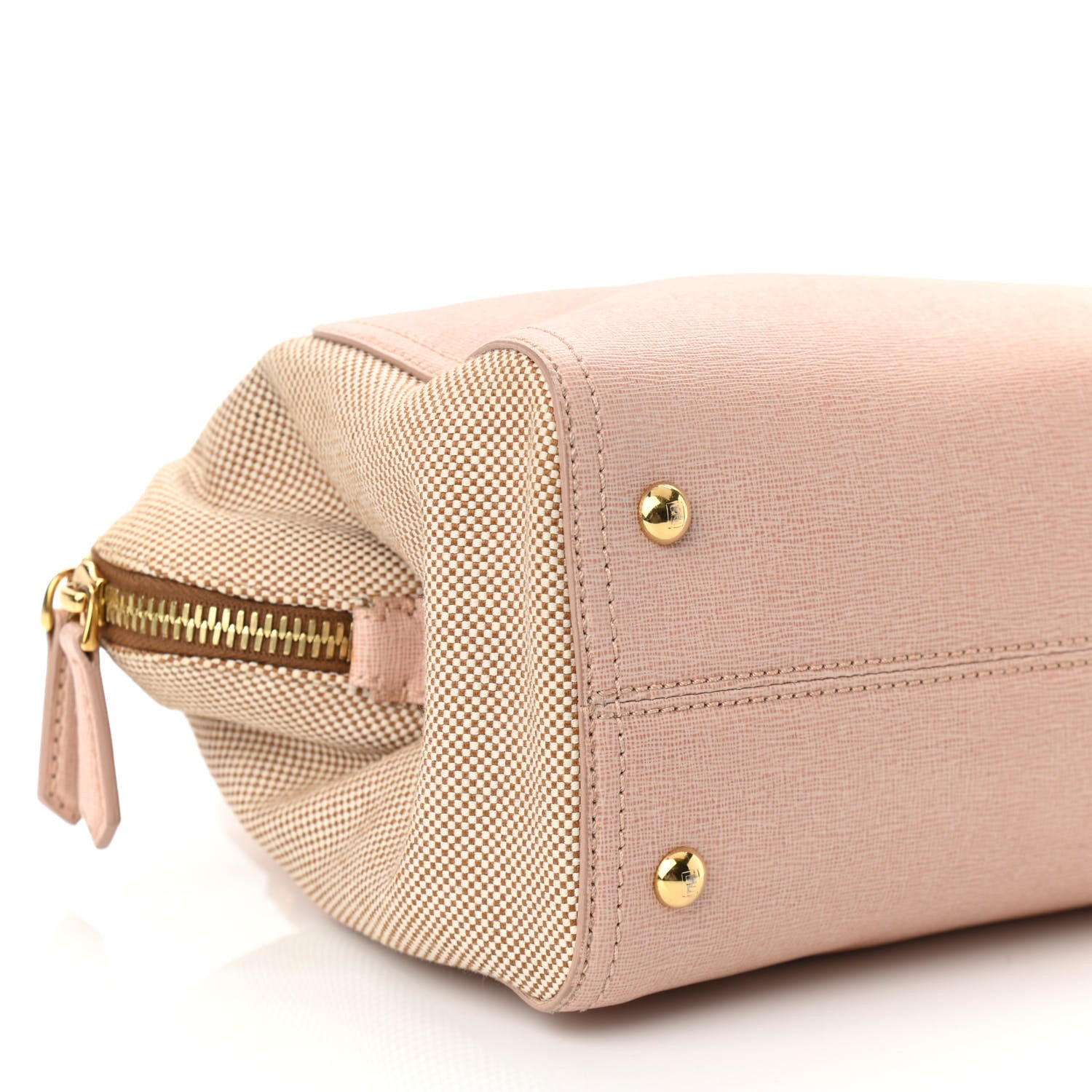 Fendi Vitello Elite Canvas Small Chameleon Tote Beige Cipria 9 of 12
