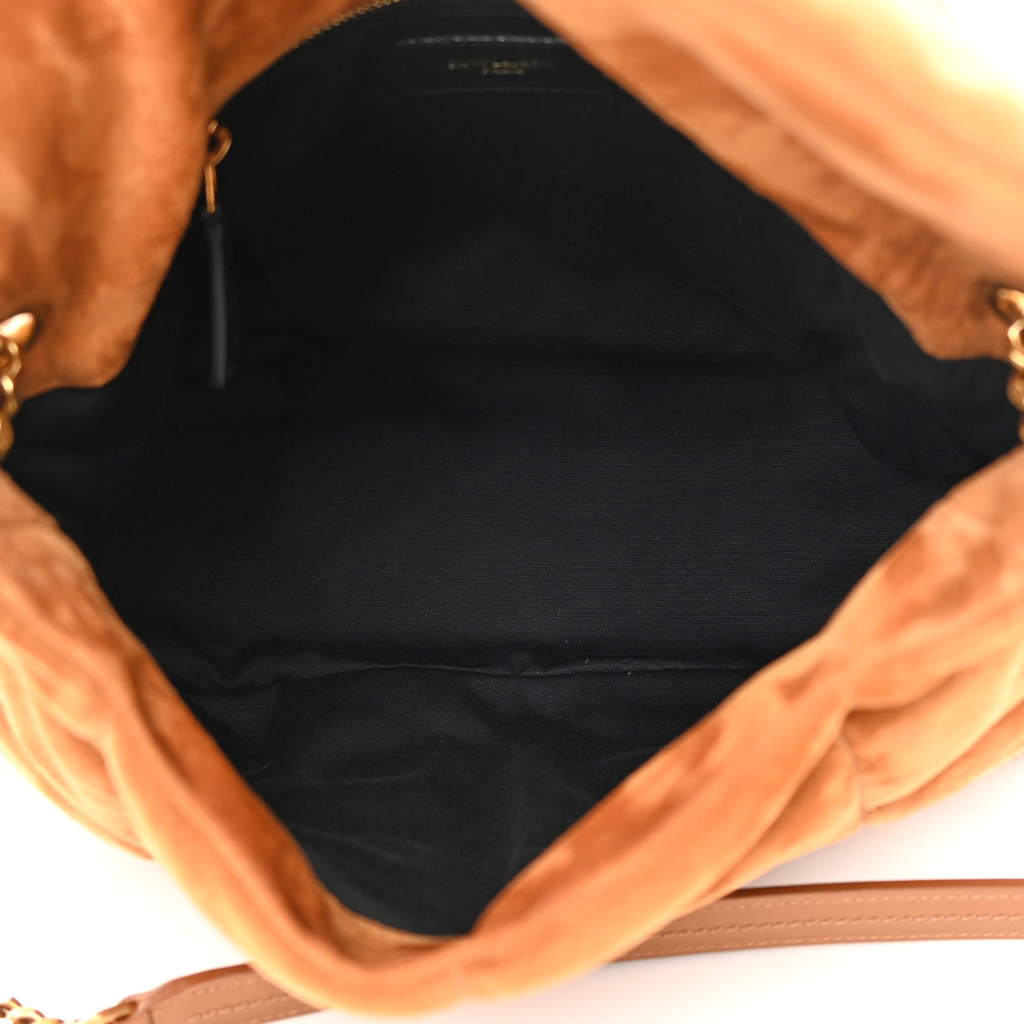 Suede Calfskin Quilted Medium Loulou Puffer Monogram Chain Satchel Cinnamon