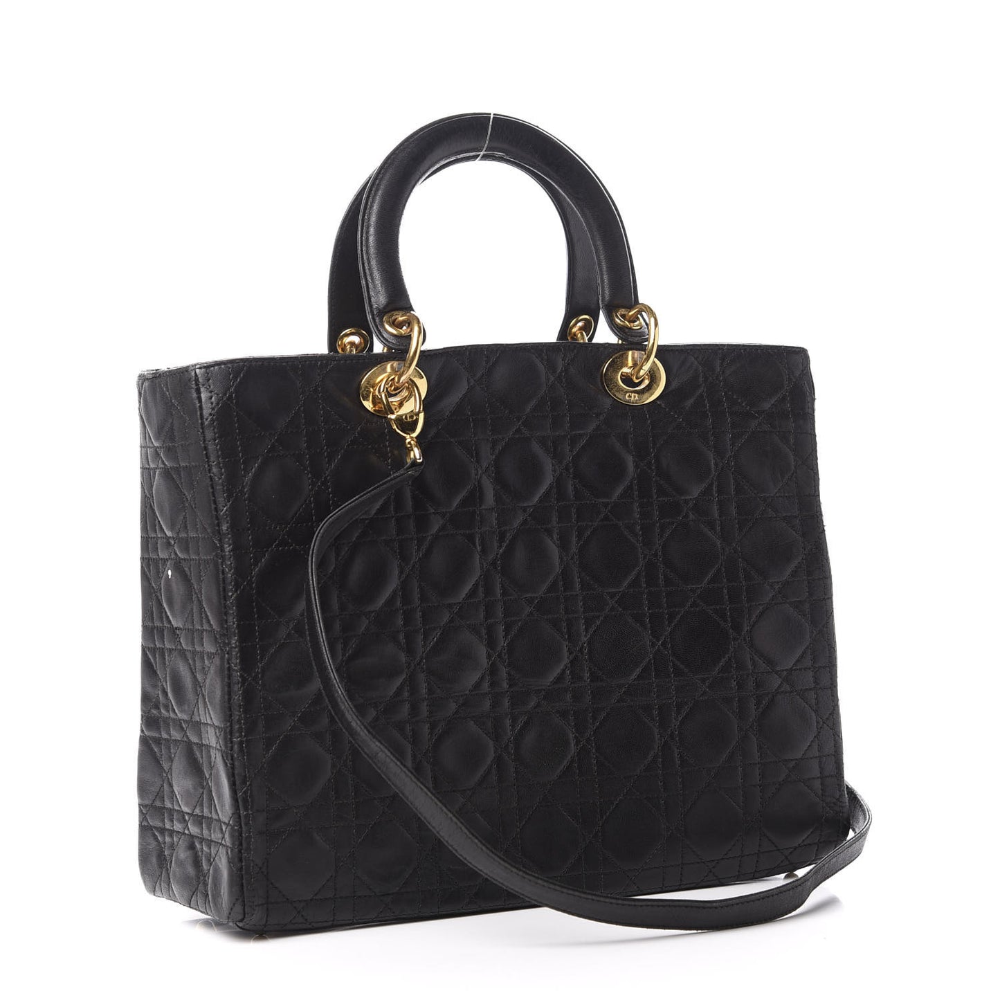 Lambskin Cannage Large Lady Dior Black