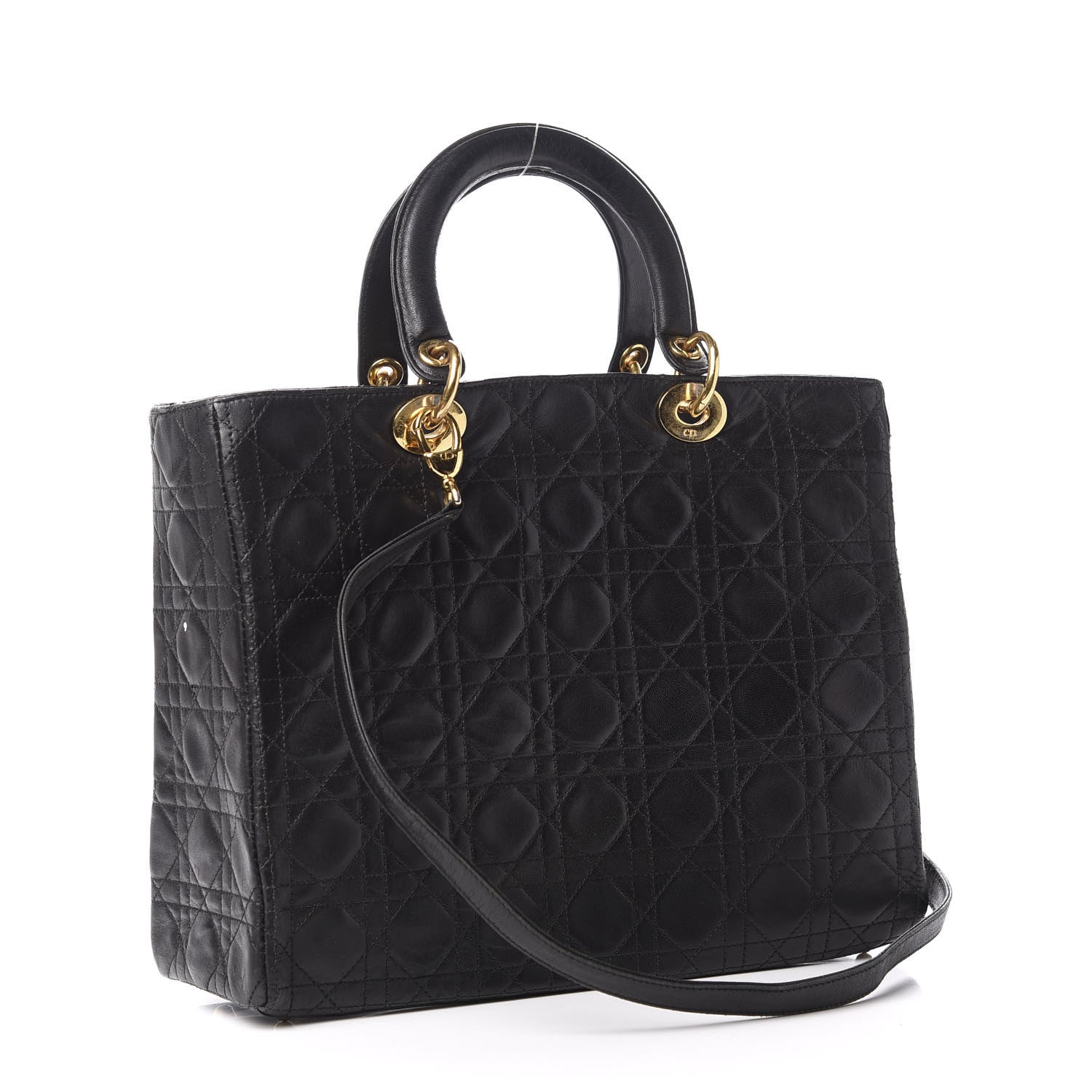 Christian Dior Lambskin Cannage Large Lady Dior Black 2 of 10