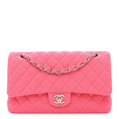 Chanel Jersey Quilted Medium Double Flap Dark Pink 1 of 10