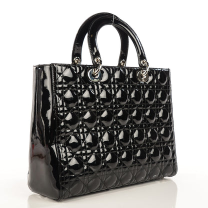 Christian Dior Patent Cannage Large Lady Dior Black 3 of 8