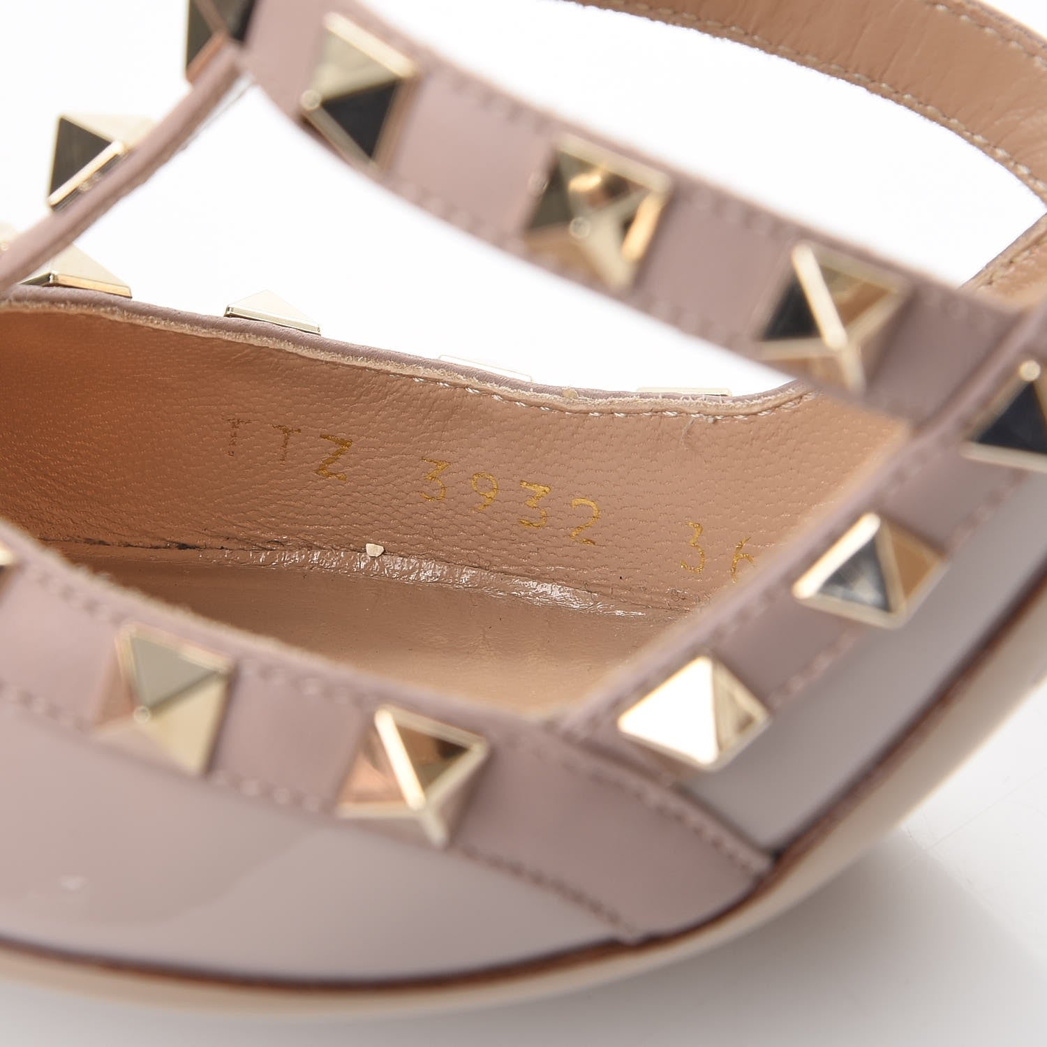 Valentino Garavani Patent Nappa Rockstud Ankle Strap 100mm Pumps 36.5 Poudre 8 of 13