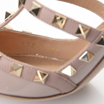 Valentino Garavani Patent Nappa Rockstud Ankle Strap 100mm Pumps 36.5 Poudre 8 of 13