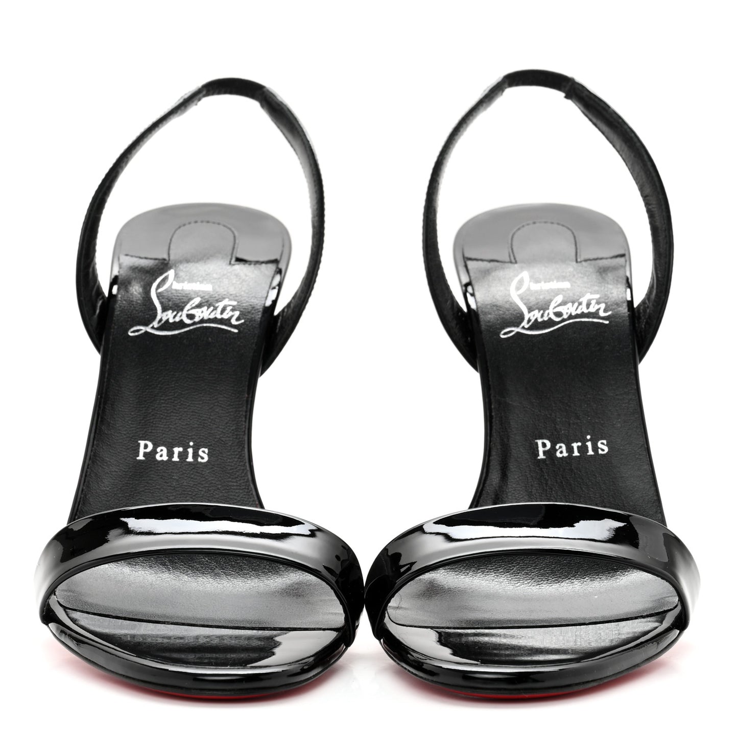 Patent Marylin Stiletto Halter Sandals 38.5 Black