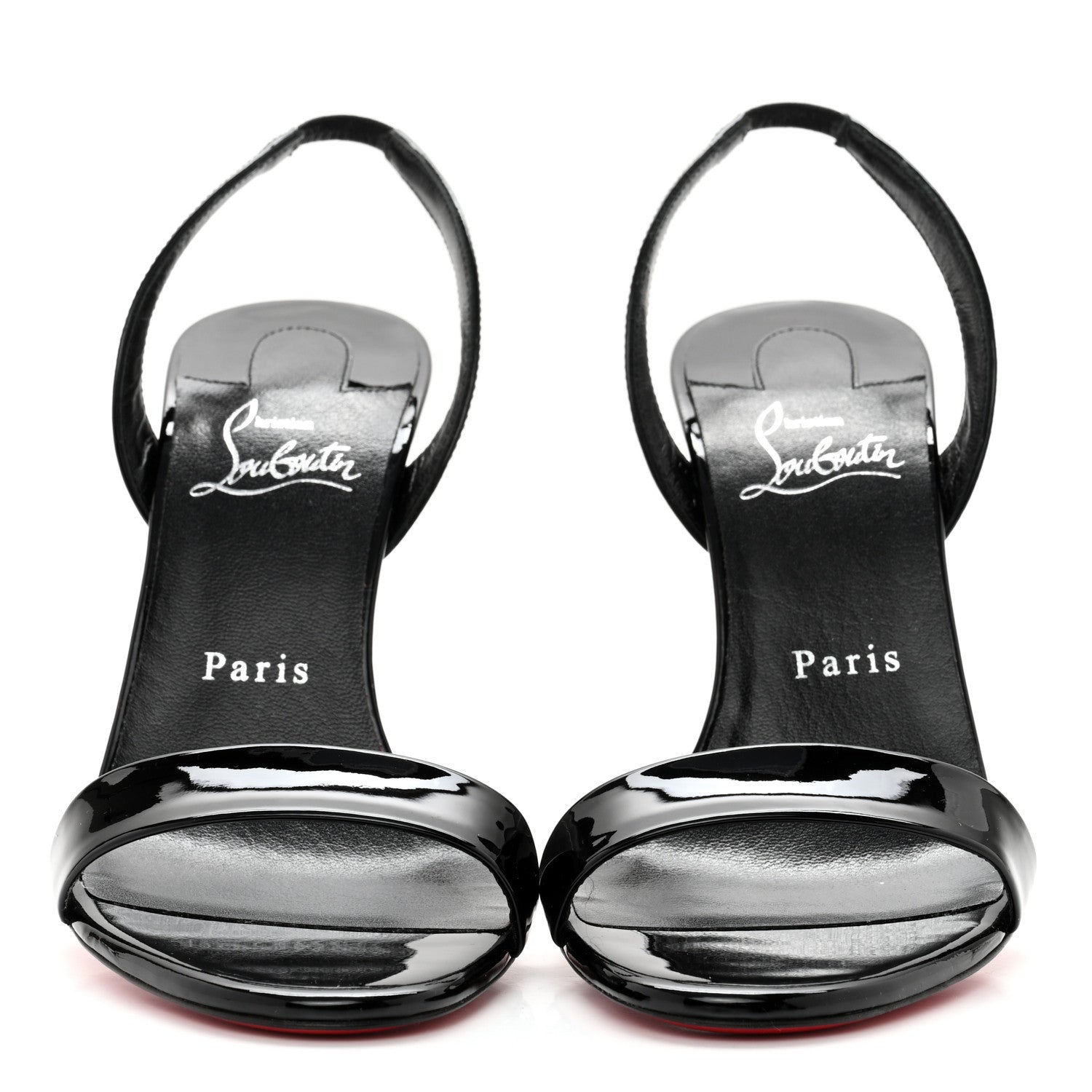 Christian Louboutin Patent Marylin Stiletto Halter Sandals 38.5 Black 2 of 8