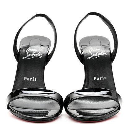 Christian Louboutin Patent Marylin Stiletto Halter Sandals 38.5 Black 2 of 8