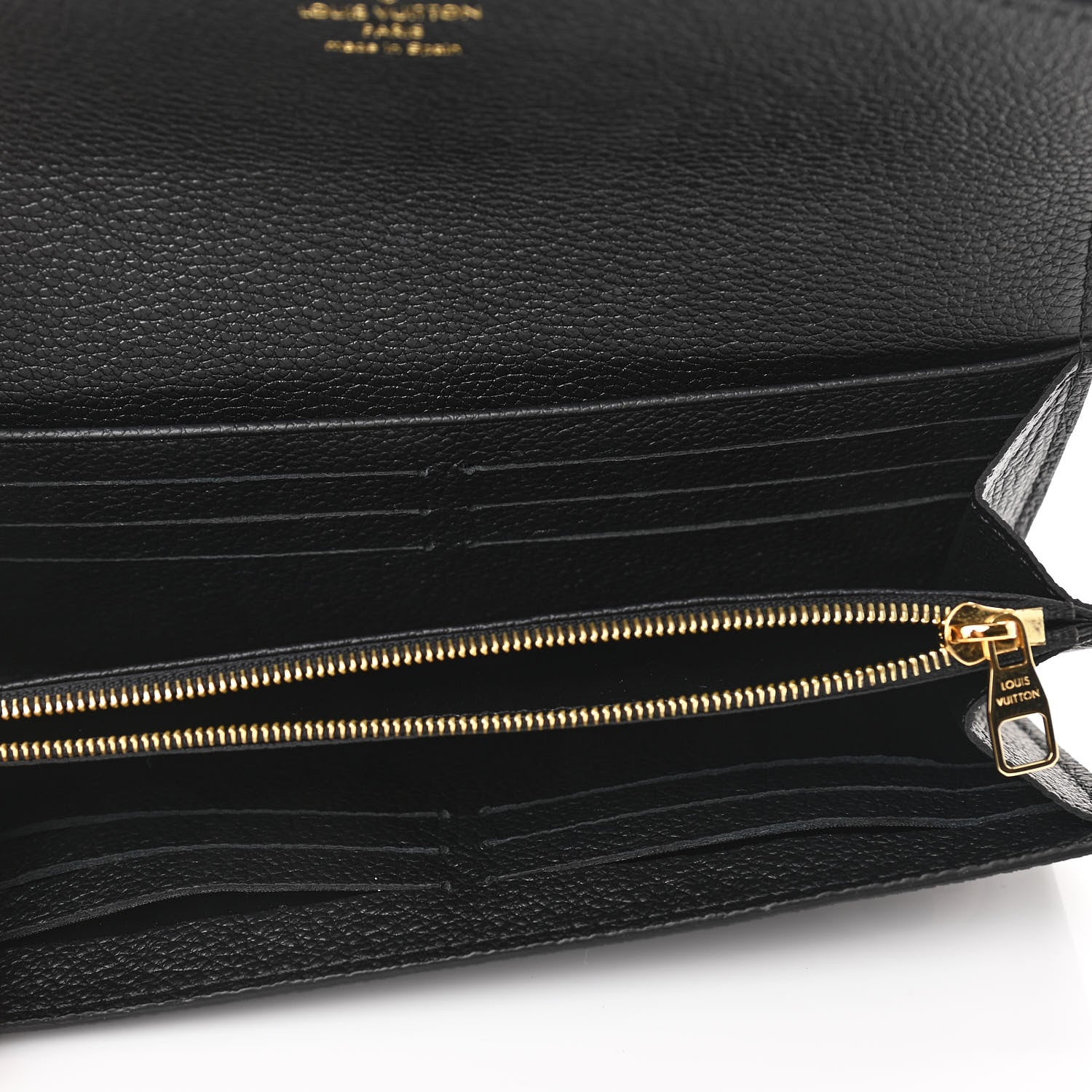 Louis Vuitton Monogram Empreinte Giant Sarah Wallet Black Beige 5 of 7