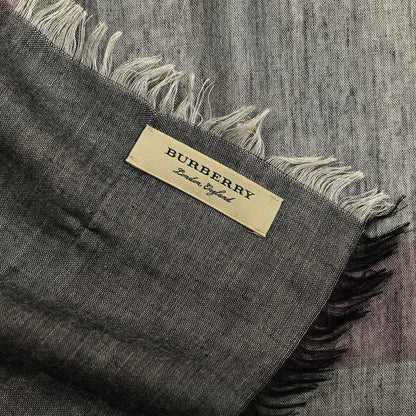 Burberry Modal Wool Relaxed Mega Check Square Scarf Dark Trench 2 of 4