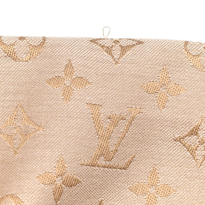 Louis Vuitton Silk Wool Monogram Denim Shawl Beige Rose 4 of 6