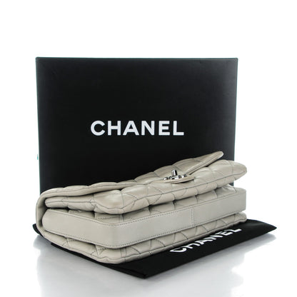 Chanel Lambskin Quilted Large 3 Flap Light Grey 4 of 12