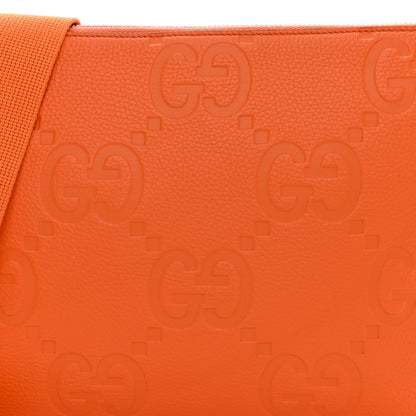 Gucci Piuma Calfskin Jumbo GG Embossed Medium Wristlet Messenger Bag Orange 8 of 10