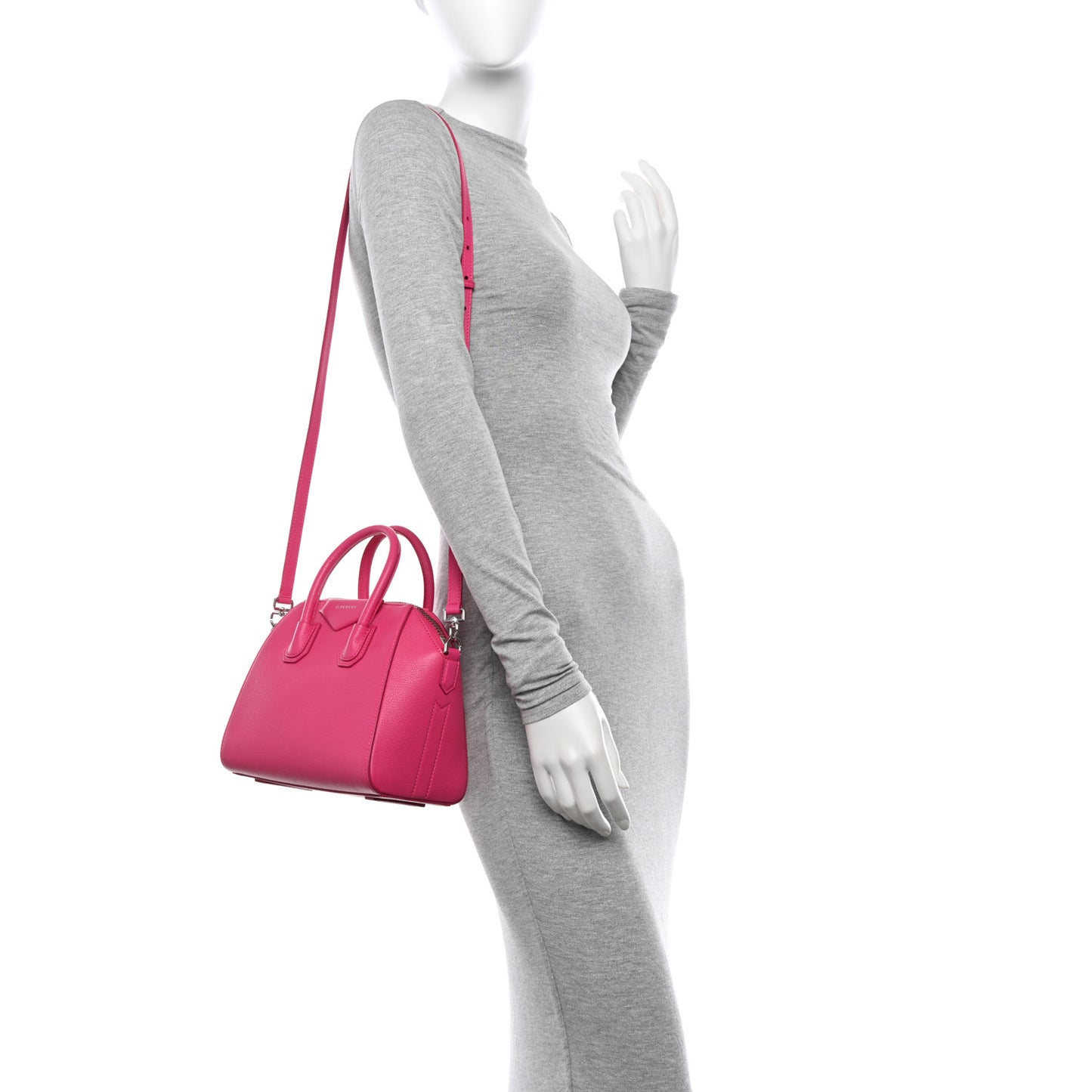 Sugar Goatskin Mini Antigona Neon Pink