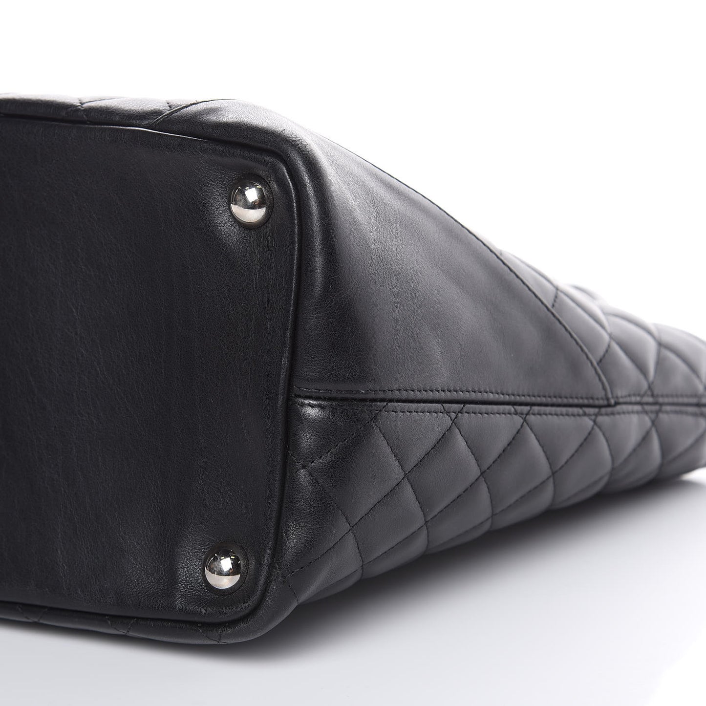 Calfskin Quilted Large Cambon Tote Black
