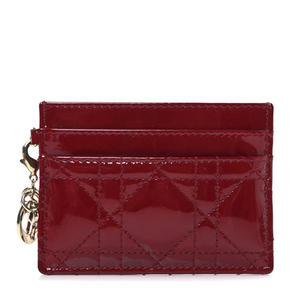 Christian Dior Patent Cannage Lady Dior Card Holder Red 1 of 7
