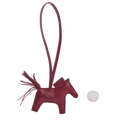 Hermes Milo Lambskin Grigri Rodeo Horse Bag Charm PM Rubis 2 of 4
