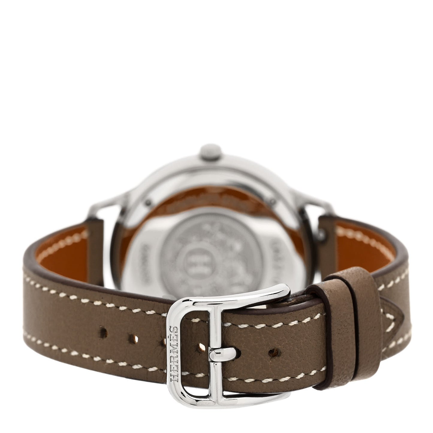 Stainless Steel Swift 32mm Slim d'Hermes Quartz Watch Etoupe