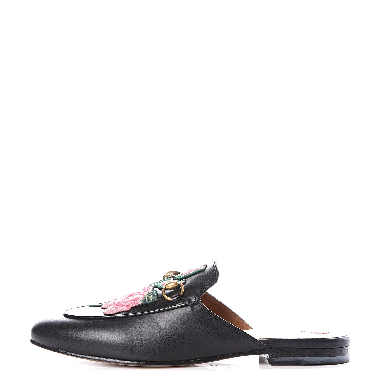 Gucci Calfskin Flower Embroidered Princetown Slippers 40 Black 1 of 11
