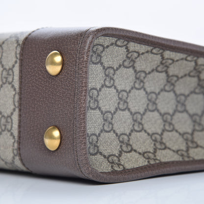 Gucci GG Supreme Monogram Textured Calfskin Web Medium Ophidia Slip Handle Tote Beige Ebony New Acero 9 of 9