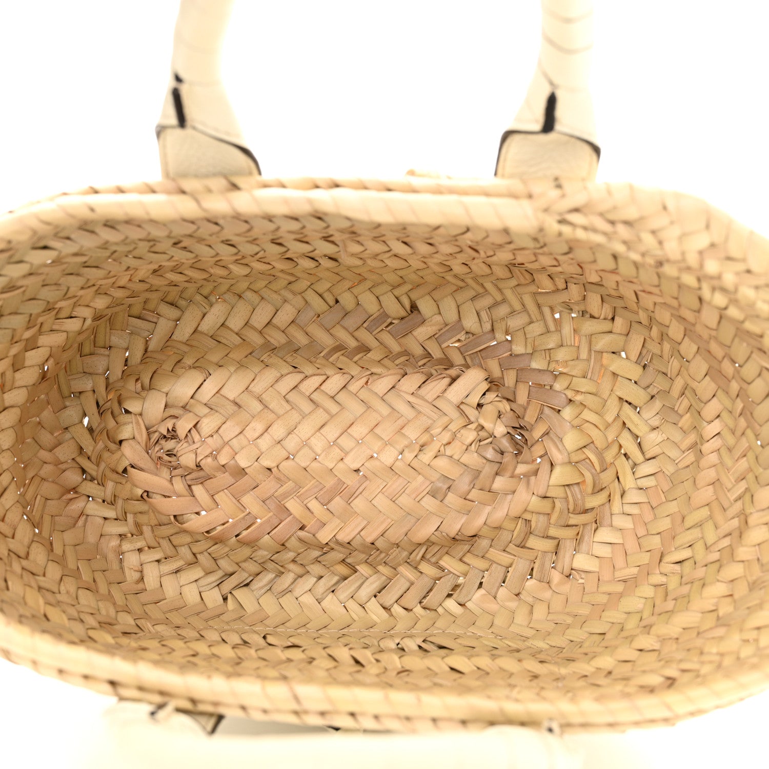 Chloe Raffia Small Grain Calfskin Mini Marcie Basket White 4 of 9