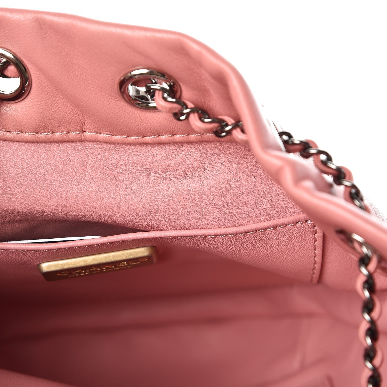 Chanel Python Calfskin Small Gabrielle Bucket Pink 8 of 10
