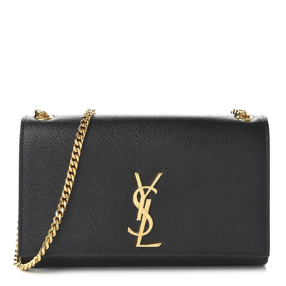 Saint Laurent Grain De Poudre Medium Classic Monogram Kate Satchel Black 1 of 9