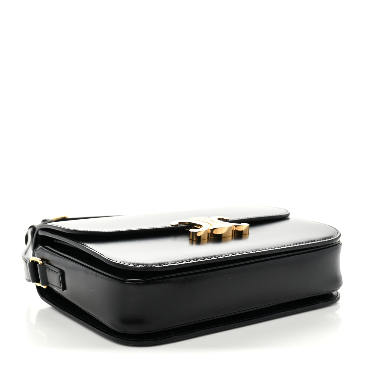 Celine Shiny Calfskin Medium Triomphe Black 4 of 10