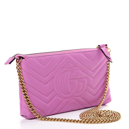 Gucci Calfskin Matelasse Mini GG Marmont Chain Bag Candy Mousse 2 of 9