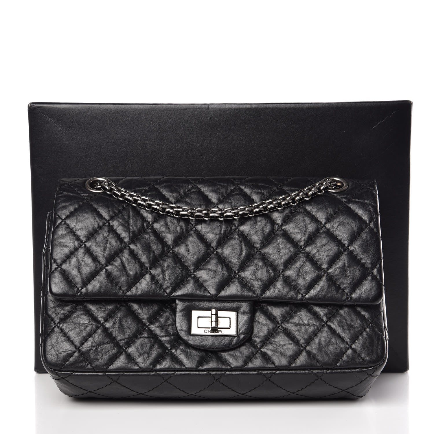 Chanel Aged Calfskin Quilted 2.55 Reissue 225 Flap Black 9 of 9