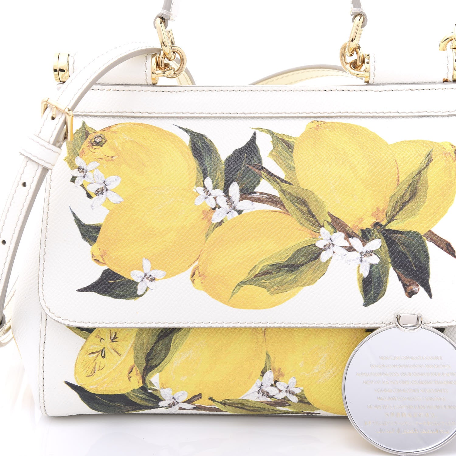 Dolce & Gabbana Dauphine Lemon Print Small Miss Sicily Satchel White 8 of 8