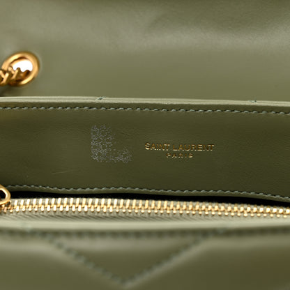 Saint Laurent Calfskin Y Quilted Monogram Small Loulou Chain Satchel Light Sage 8 of 11