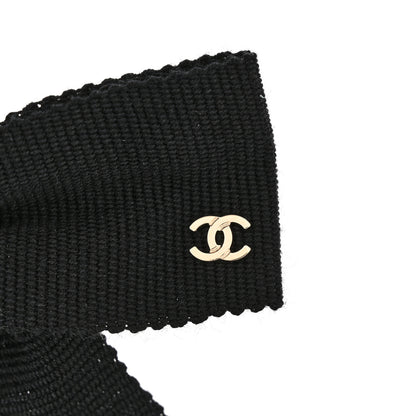 Chanel Grosgrain Bow CC Hair Clip Black 3 of 3