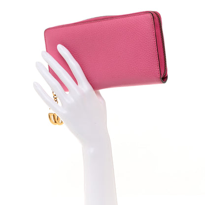 Gucci Cellarius Calfskin GG Marmont Charm Zip Around Wallet Pink Tropical Flower 2 of 8
