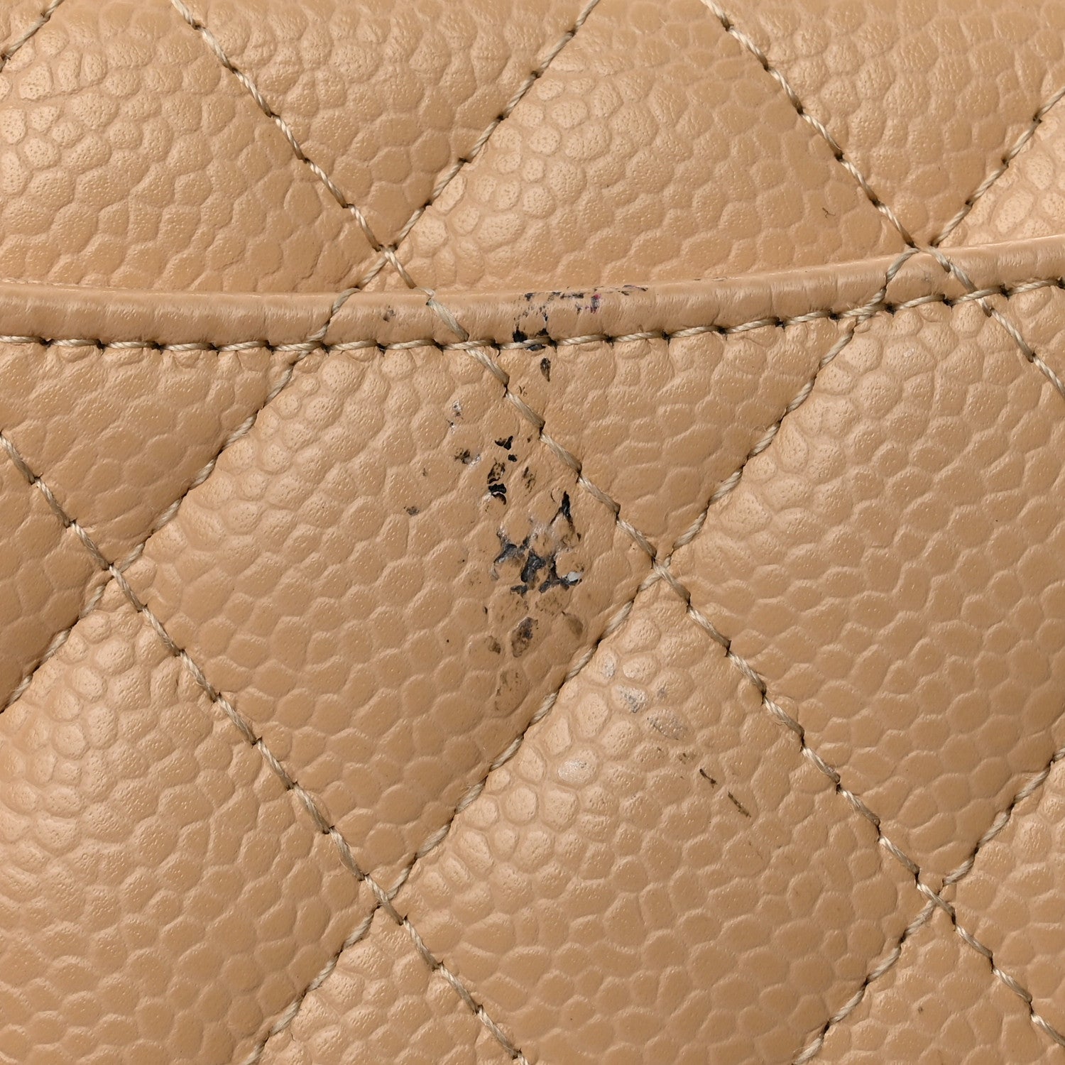 Chanel Caviar Quilted Flap Card Holder Wallet Beige 9 of 10