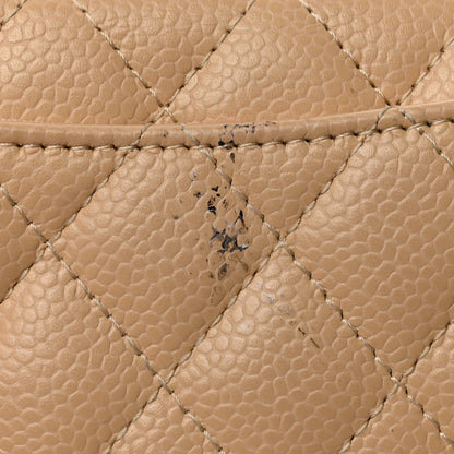 Chanel Caviar Quilted Flap Card Holder Wallet Beige 9 of 10