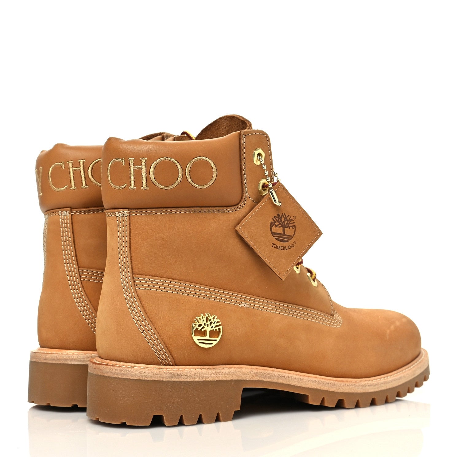 Jimmy Choo X TIMBERLAND Nubuck Glitter Ankle Boots 9.5 Wheat 4 of 8