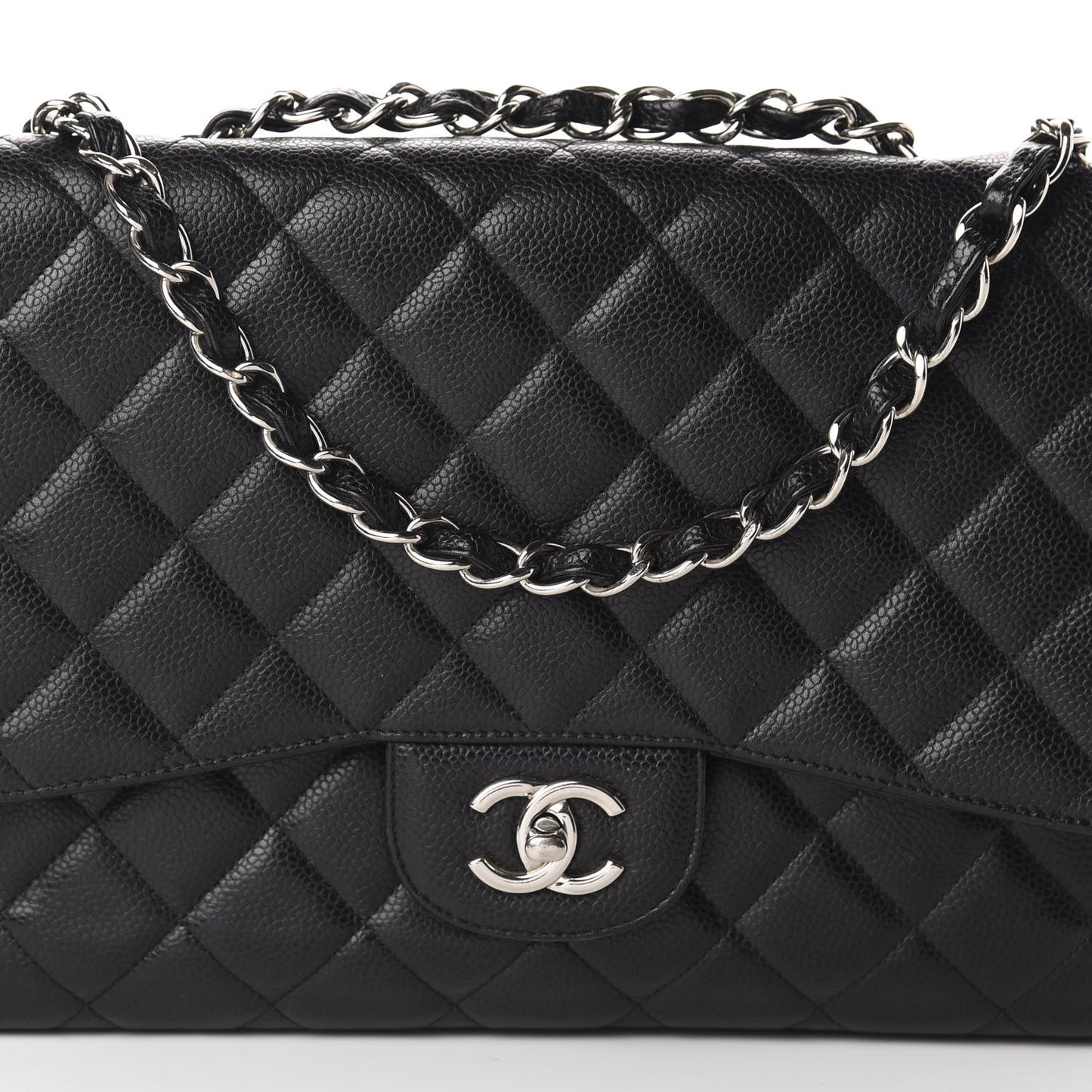 Caviar Quilted Jumbo Single Flap Black
