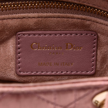 Christian Dior Satin Swarovski Crystal Cannage Mini Lady Dior Pink 8 of 13