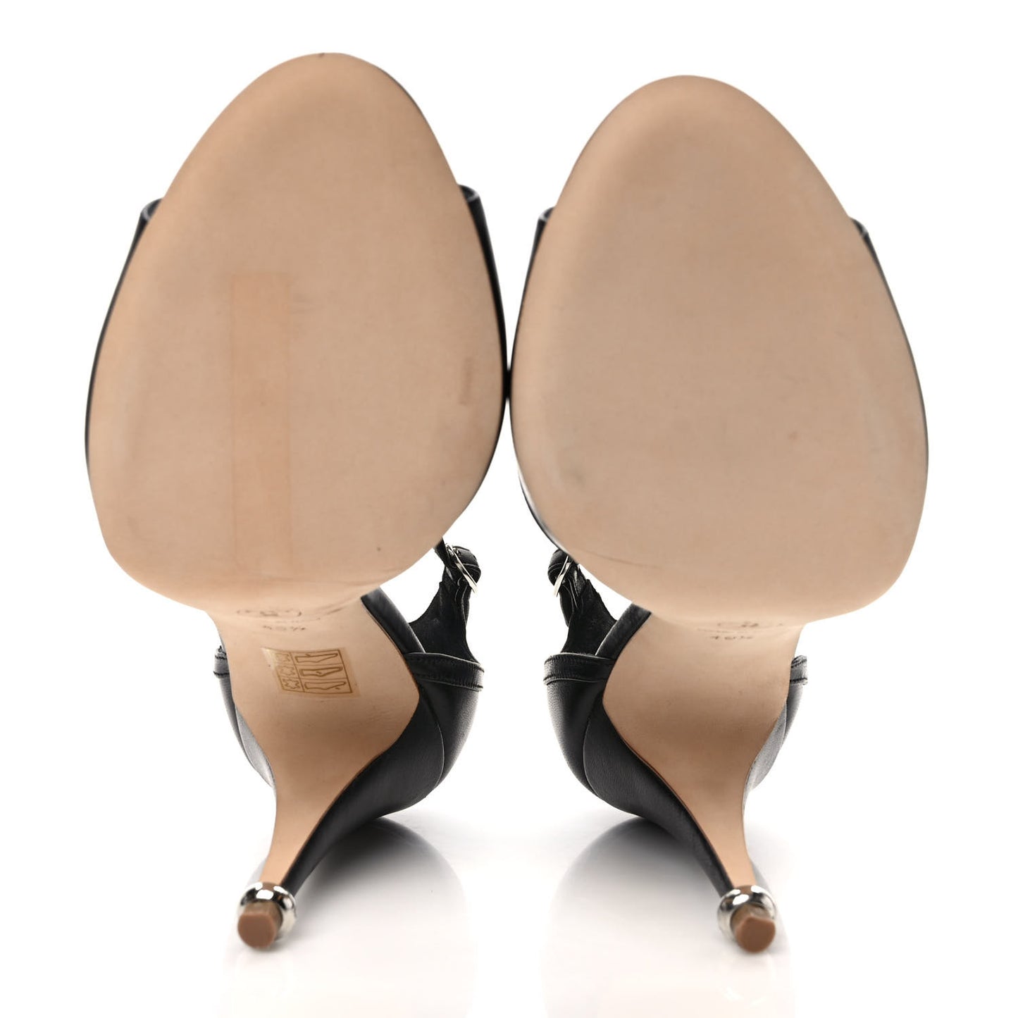 Lambskin Pearl Open Toe Sandals 40.5 Black