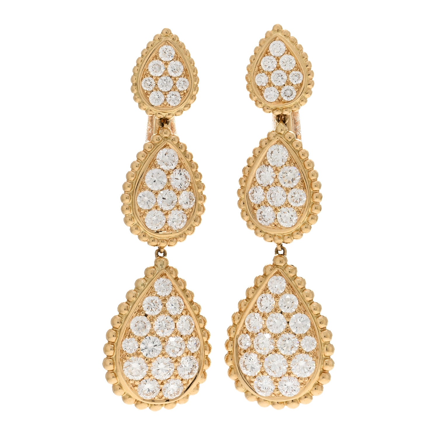 Boucheron 18K Yellow Gold Diamond Serpent Boheme Pendant Earrings 1 of 4