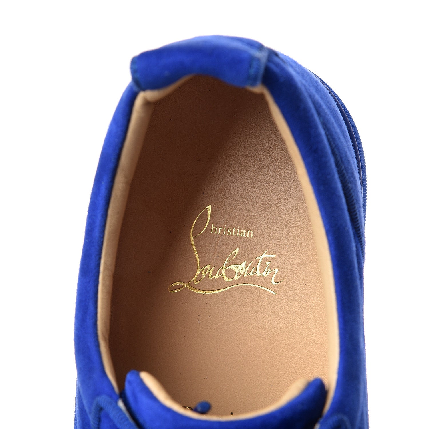 Christian Louboutin Veau Velours Mens Louis Junior Spikes Flat Sneakers 41 Electric 8 of 9