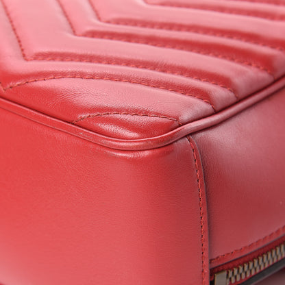 Gucci Calfskin Matelasse Sylvie Web Small GG Marmont Top Handle Shoulder Bag Hibiscus Red 11 of 14