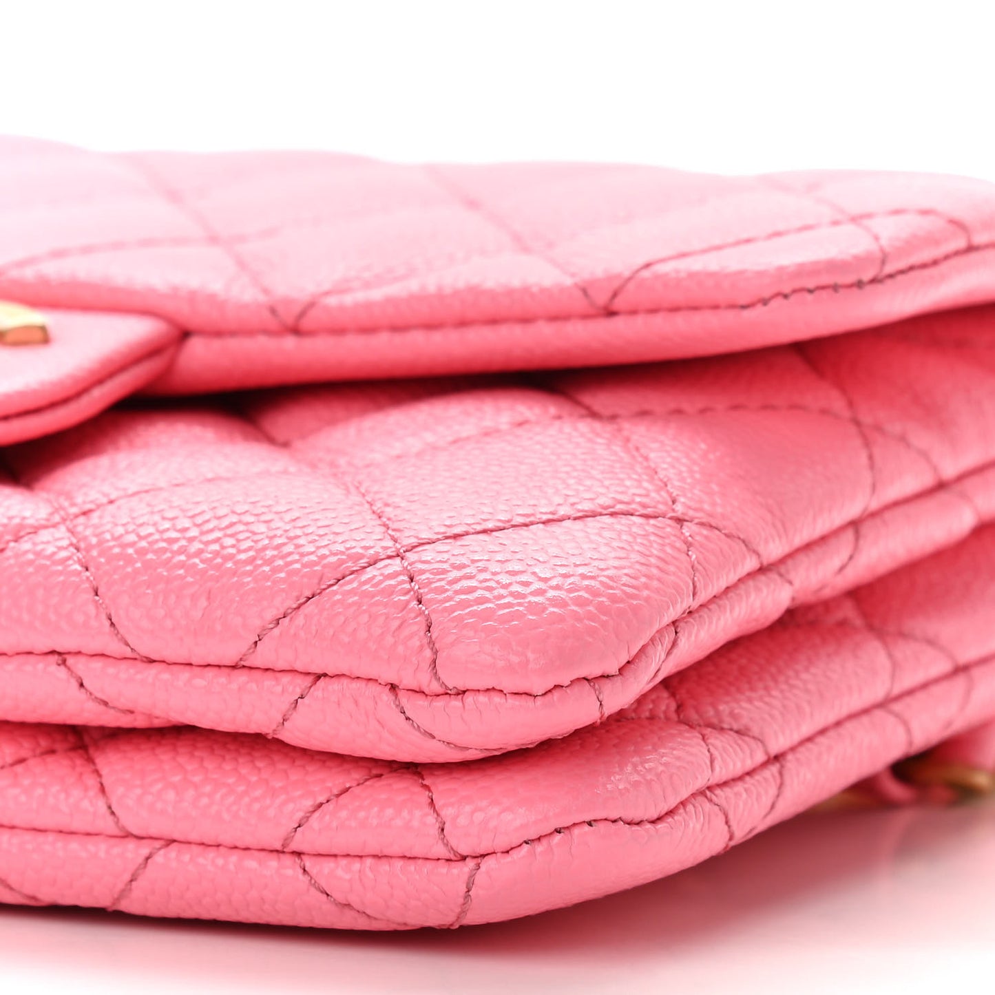 Shiny Caviar Pick Me Up Flap Belt Bag Pink
