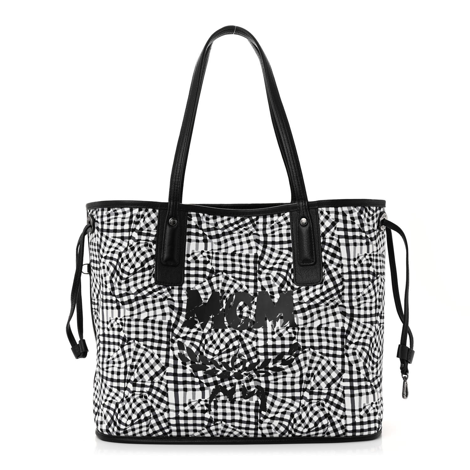 MCM Grained Calfskin Visetos Medium Liz Reversible Shopper Tote Black 4 of 18